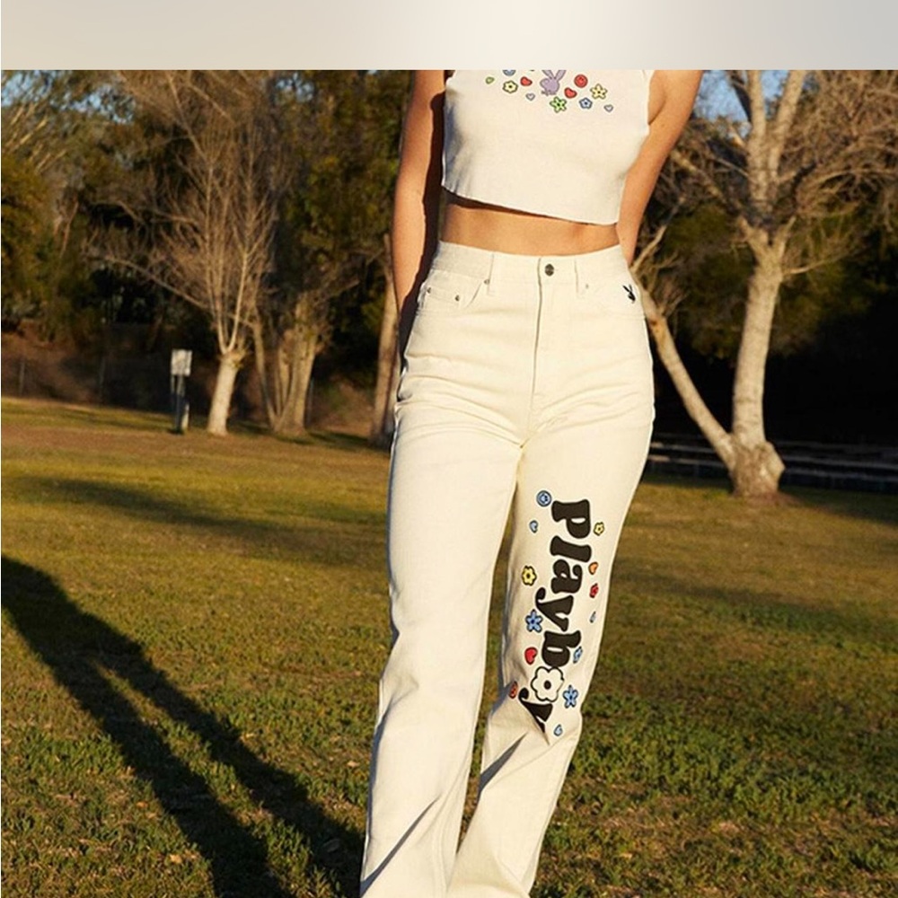 Playboy Cream White Jeans